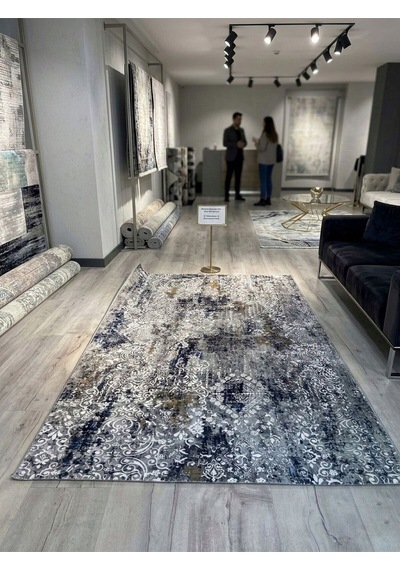 Safir Dmr Halıcılık Gri Modern Kaymaz Taban Çocuk Odası Salon Hol, Koridor Mutfak Yıkanabilir Jel Kesme Yolluk Halı