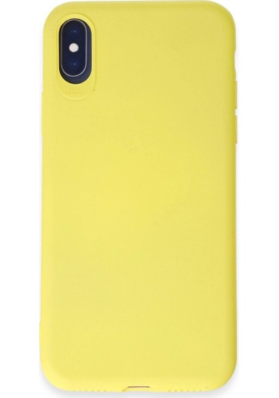 Apple iPhone Uyumlu-  X Kılıf First Silikon - Sarı Çok Renkli