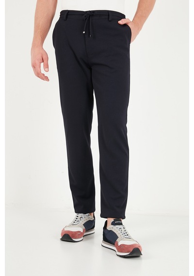 Buratti Regular Fit Düz Paça Bağlamalı Pantolon Erkek Pantolon 6843700 Lacivert