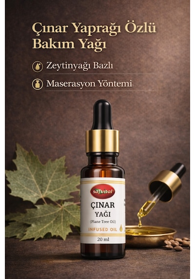 Safvital Çınar Yağı 20 Ml Bitkisel Maserasyon Yağı Aromatik Kullanım Cilt Ve Saç Bakımına Uygun & Aromaterapi