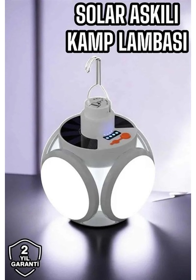 Katlanabilir Güneş Enerjili Kamp Lambası 5 Kanatlı
