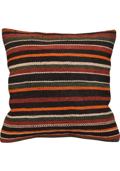 Zehra Abla Halı Yeni El Dokuma Dekoratif Kilim Kırlent Yastık Kılıfı 6495 Çok Renkli