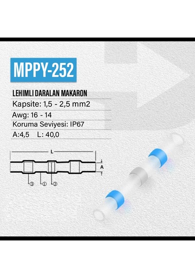 5 Adet Lehimli Daralan Makaron Su Geçirmez kablo birleştirici