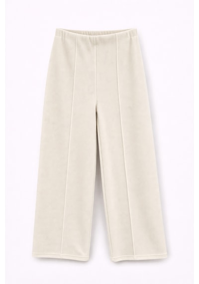 Mixray 4760 Kadın Bol Paça Dökümlü Beli Lastikli Selanik Pantalon Taş