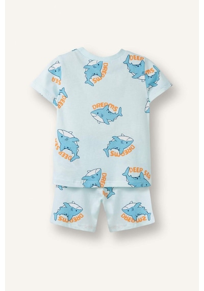 Defacto Hayvan Baskılı 2li Pijama Nane Yeşili Takımı Erkek Bebek H5394a526hsgn1027 Yeşil-gn1027