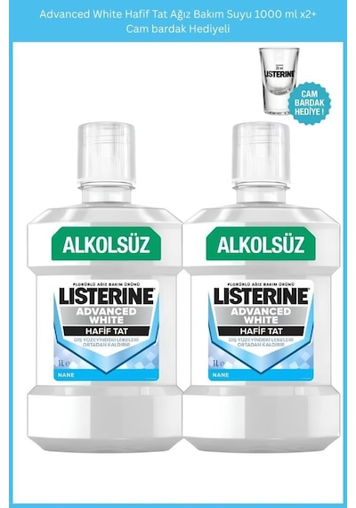 Advanced White Hafif Tat Ağız Bakım Suyu 1000 Ml X2+cam Bardak Hediyeli