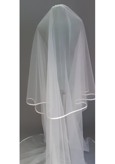 Suzanna Moda Saten Biyeli Çift Kat Taraklı Hayal Tül Gelin Duvağı 2.50 Cm Uzun Kat - 85cm Kısa Kat Krem