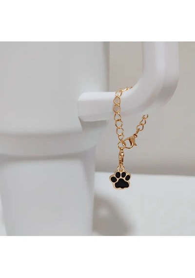 Freya Soft Siyah Pati Charm Siyah Detaylı Termos İle Uyumlu Şık Aksesuar Quencher Termos