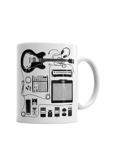 Gitar Amfi Gitarist Pedal Cat Kedi Kupa Bardak Porselen Karışık