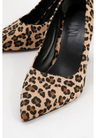 Luvishoes Luvi Shoes Forest Siyah Sarı Desenli Kadın Topuklu Ayakkabı Siyah - Sarı