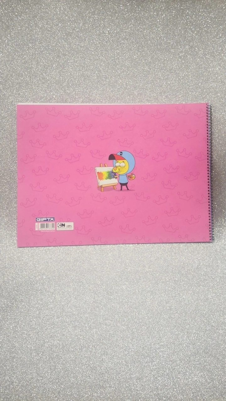Kral Şakir Pembe Karton Kapak Spiralli Resim Defteri 25cmx35cm 15yaprak