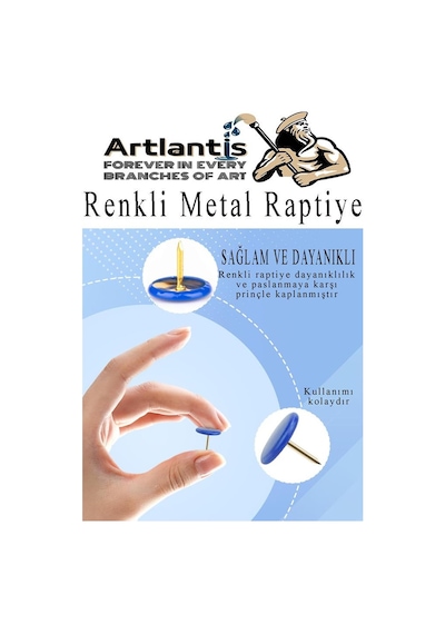 Renkli Raptiye 100 Adet 1 Paket Pvc Kaplı Başlıklı Raptiye Plastik Yuvarlak Düğmeli Raptiye Pano Okul Ofis Büro Ev