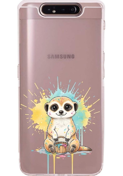 Samsung Galaxy A90 İle Uyumlu Splash Mirket Tasarımlı Şeffaf Silikon Kılıf Şeffaf