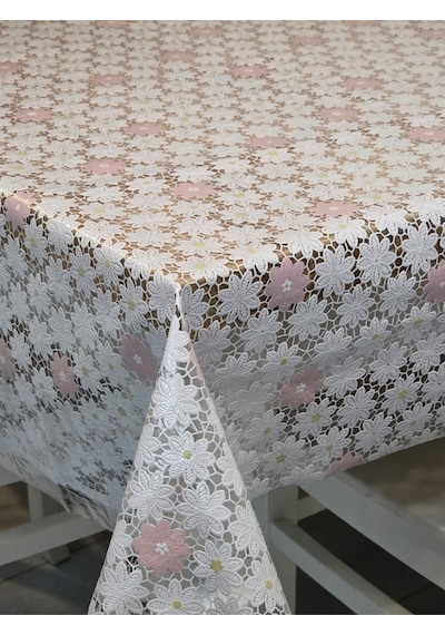 Ithal Pvc Muşamba - Desenli Silinebilir Masa Örtüsü 07nl62 Pembe