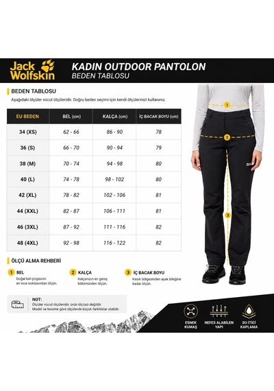 Jack Wolfskin Activate Thermic Outdoor Kadın Pantolonu-a61879 Siyah
