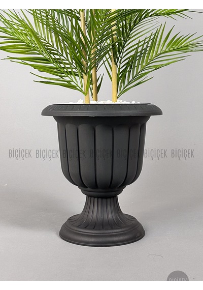 Biçiçek Yapay Areka Palmi̇yesi̇ 130 Cm 33 Yaprak Antresi̇t Nergi̇s Saksıda