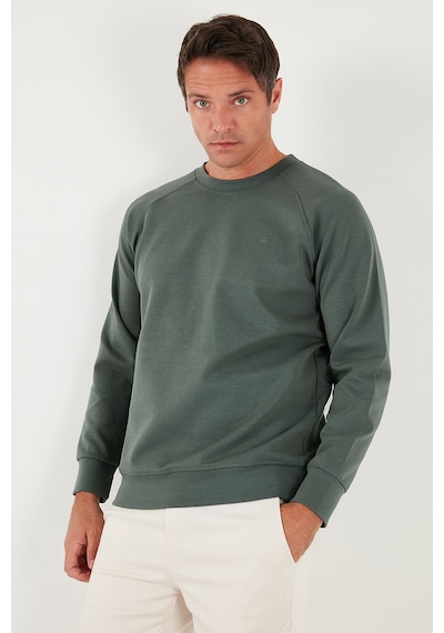 Buratti Streç Pamuklu Relaxed Fit Bisiklet Yaka Erkek Sweat 5901210 Haki