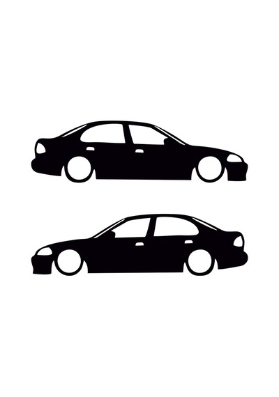 2 Adet Honda Civic Mk6 Basık Oto Sticker - Kelebek Cam Sticker 15x4 Cm
