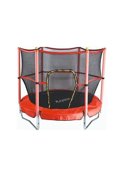 Çocuk Trambolini Fileli Korumalı 152 Cm, Kırmızı