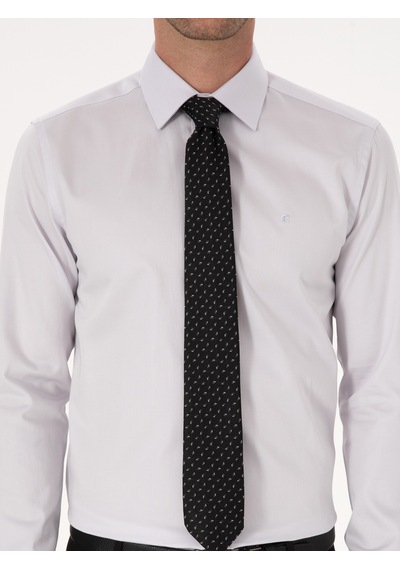Cacharel Açık Gri Slim Fit %100 Pamuk Klasik Gömlek
