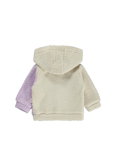 Bebbek Kapşonlu Fermuarlı 2-5 Yaş Sweatshirt - Lila Açık Mor