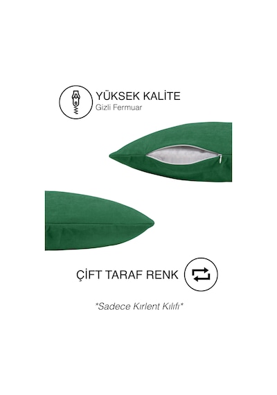 Br Perle Home Daily Series Zümrüt Yeşili Rengi Kırlent Yastık Kılıfı Zümrüt Yeşili