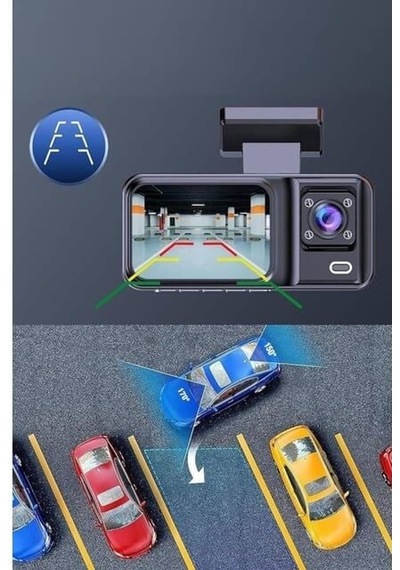 Araç Kamerası - 3 Kameralı Wifi Ön , İç Ve Arka Full Hd Dvr Araç