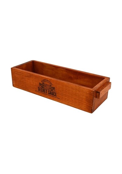 Ahşap Sosluk Logolu El Yapımı 30cm X 12cm Genişlik 7cm Yükseklik