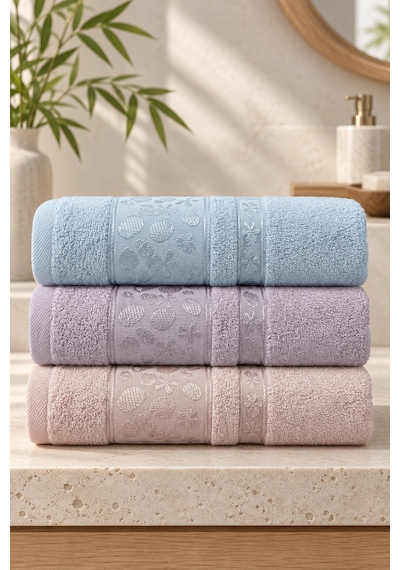 Bamboo Garden Bambu Pamuk Karışımlı El Yüz Havlusu 50x90 Cm 3 Lü Set - Pastel Dream Çok Renkli