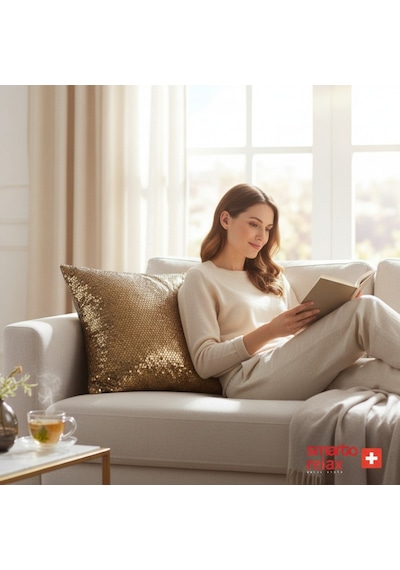 Smarto Relax Luxe Gold Dekoratif Dolgulu Kırlent 45 X 45 Cm