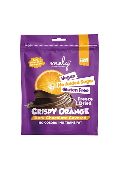 Mely Glutensiz & Şeker İlavesiz Çikolata Kaplı Dondurulup Kurutulmuş Portakal 50 G
