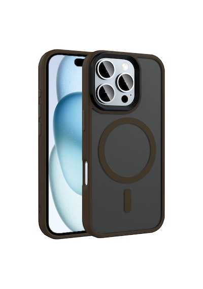 Apple Uyumlu iPhone 16 Pro Max Kılıf Mat Arka Yüzey Wireless Şarj Özellikli Zore Flet M-safe Kapak Rose Brown