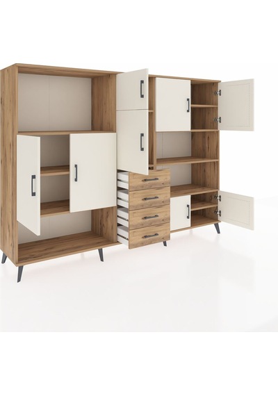 Hyperion Dolap 9 Raflı 4 Çekmeceli 8 Kapaklı 220x44x163 Çam-aytaş Çam-aytaşı/çam Hyperion Dolap 9 Raflı 4 Çekmeceli 8 Kapaklı 220x44x163 Çam-aytaş Çam-aytaşı/çam