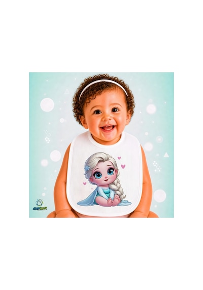 Elsa Keten Bebek Mama Önlüğü Yumuşak - Emici - Yıkanabilir - Özel Tasarım P053 Çok Renkli