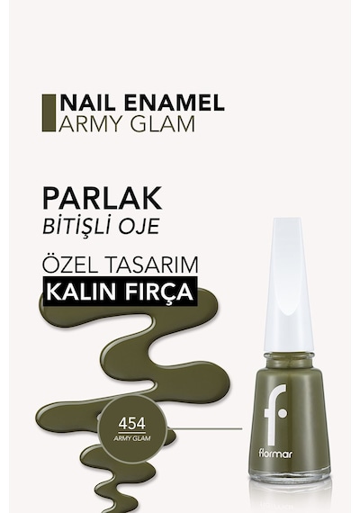 Flormar Sedefli Parlak Oje (YEŞİL) - Nail Enamel - 454 Army Glam - 8682536036153