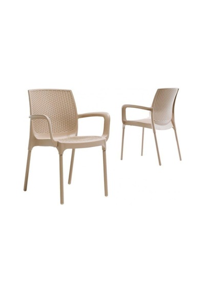 R008 Sunset Rattan Koltuk Sandalye, Plastik Ve Cam Elyaf, Beyaz, 4 Adet Çok Renkli