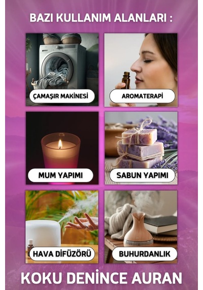 Auran Auran Amber + Lavanta + Pudra Esansiyel Uçucu Yağı 3 x 10 ML