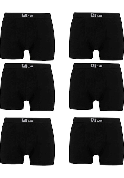Kyc Shopping Erkek Likralı 6 Adet Siyah Pamuklu Penye Esnek Kumaş Boxer