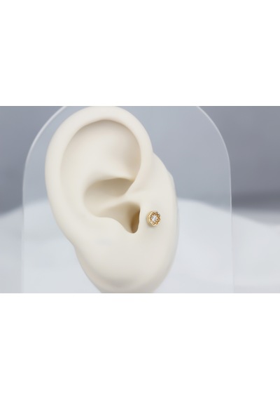 Glorria Altın Papatya Tragus Piercing Çok Renkli