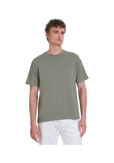 Hatemoğlu Gri Regular Fit 100% Pamuk Bisiklet Yaka Oversize Tişört 1995331 Gri