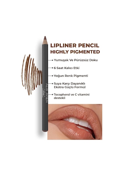 Uzun Süre Kalıcı Dağılma Yapmayan Nemlendirici Dudak Kalemi - Lipliner Pencil 09 Warm Brown Çok Renkli