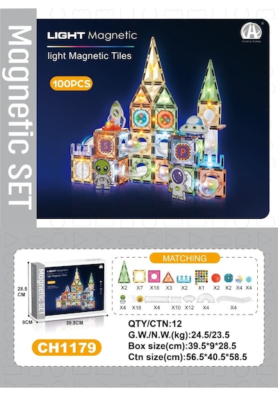 03-ch1179 7,5 Cm Manyetik Bloklar 100 Pcs