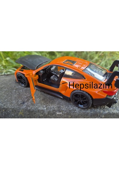 Oyuncak Spor Araba 14 Cm Metal Diecast Model Çek Bırak Açılır Kapı Bmw M4 Gt3 Competition Turuncu