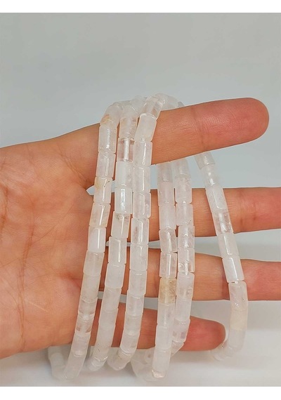 Kristal Kuvars Taşı Silindir Kesim 5.5x7.5mm Dizi 49302