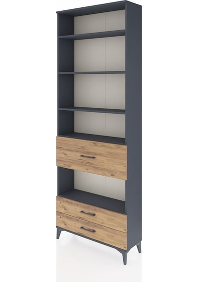Arges Dolap 5 Raflı 3 Çekmeceli 88x30x243 Antrasit-çam Antrasit