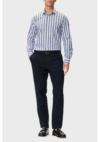 Tommy Hilfiger % 100 Pamuk Regular Fit Çizgili Gömlek Erkek Gömlek Mw0mw43757 C7f Mavi MAVİ