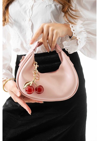 Charm Hediyeli Kadın El Ve Omuz Çantası Pembe