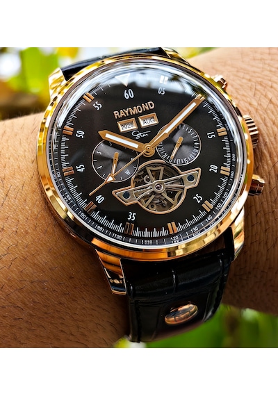 Raymond Star Seri Otomatik Erkek Kol Saati Rose Gold