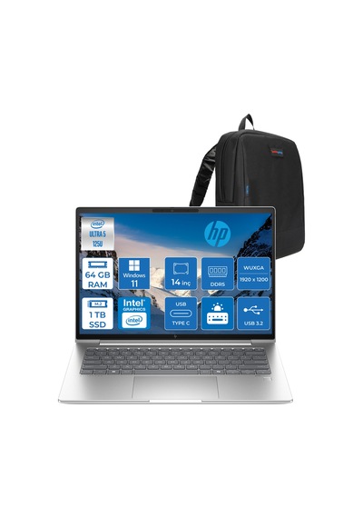 HP EliteBook 640 G11 B2PK3ESH22 Ultra 5 125U 64 GB 1 TB SSD 14" W11H Dizüstü Bilgisayar + Çanta
