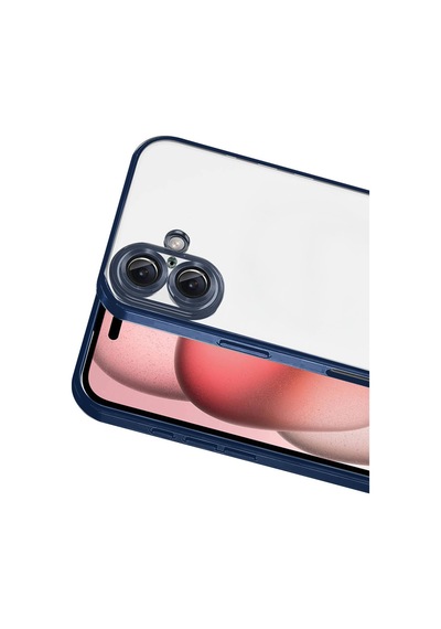 Apple iPhone  Uyumlu,  17 Razer Lensli Silikon - Lacivert